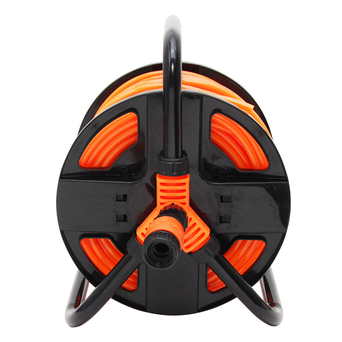 Compact hose reel with 5/16in tubing for water-fed pole systems