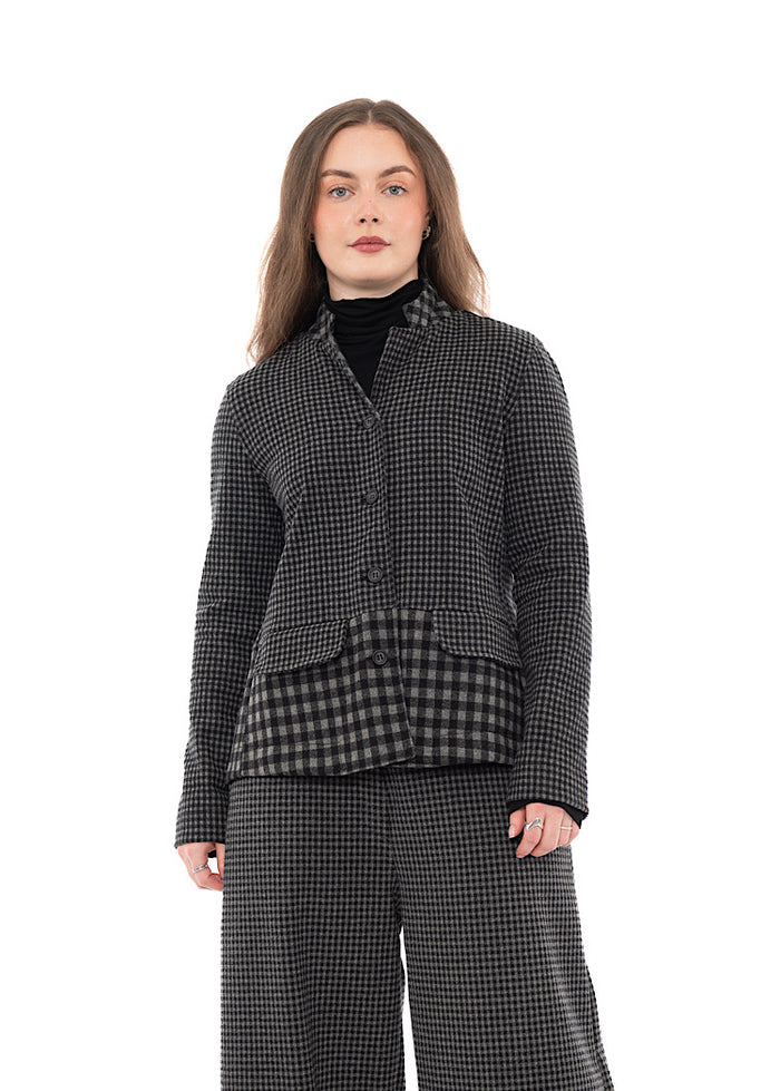 MIXED-CHECK TAILORED YASMIN JACKET