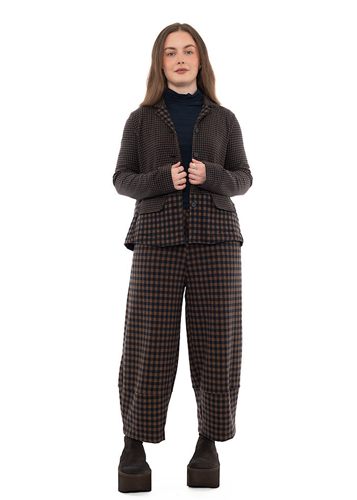 MIXED-CHECK TAILORED YASMIN JACKET