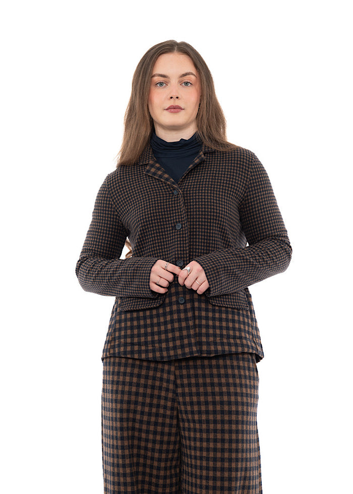 MIXED-CHECK TAILORED YASMIN JACKET