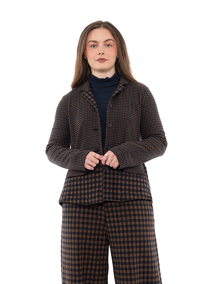 MIXED-CHECK TAILORED YASMIN JACKET