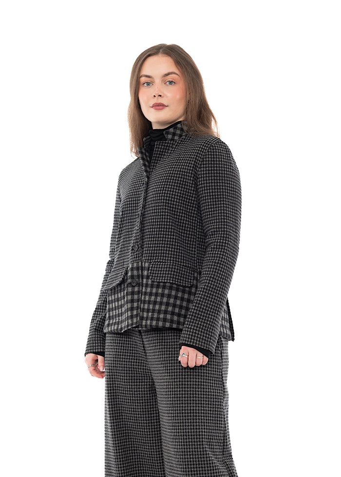 MIXED-CHECK TAILORED YASMIN JACKET