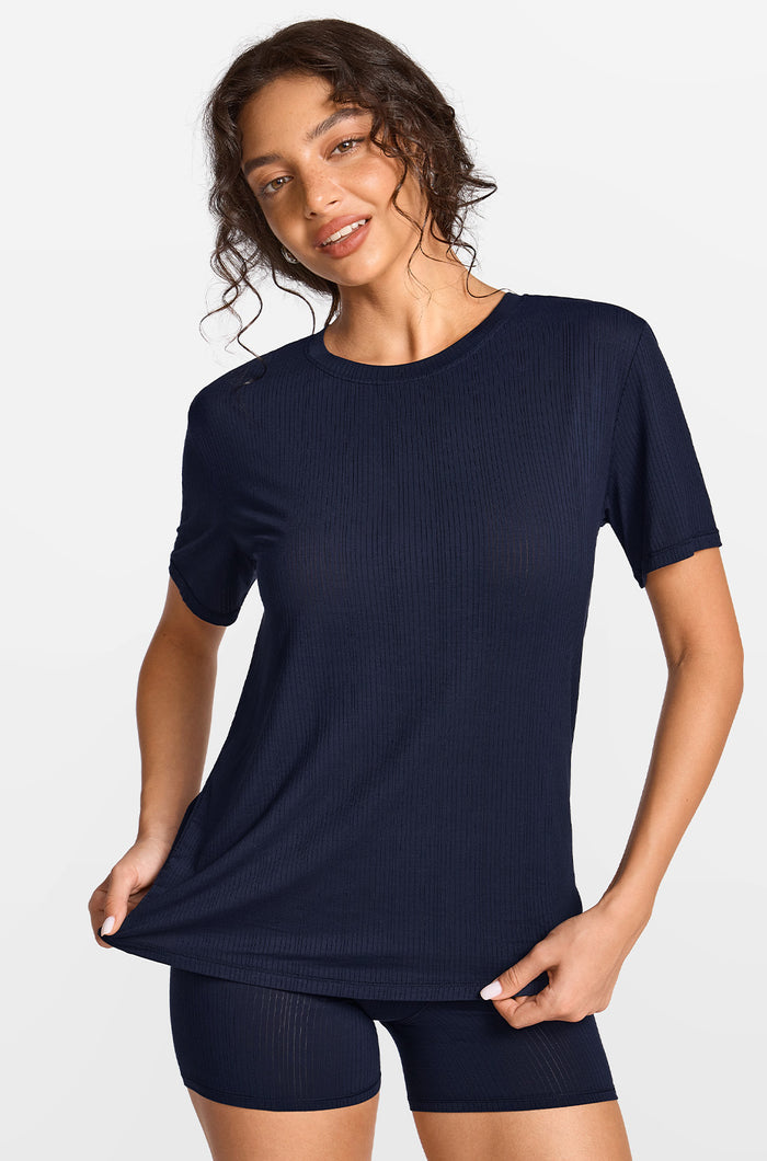 Modal Ribbed Oversized T-Shirt