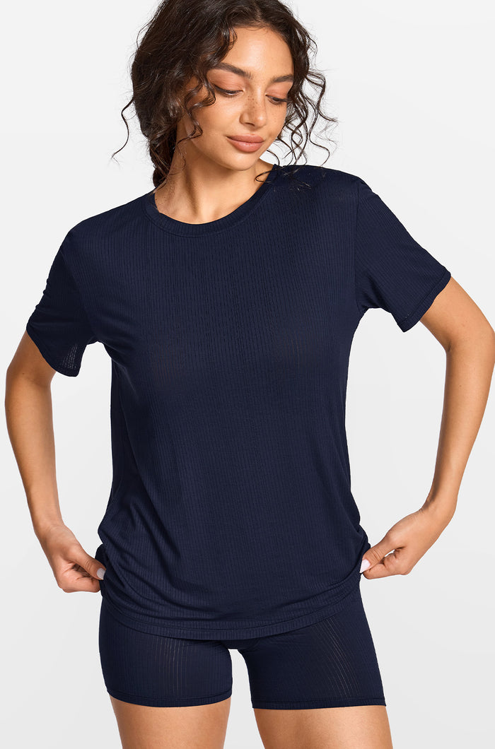Modal Ribbed Oversized T-Shirt
