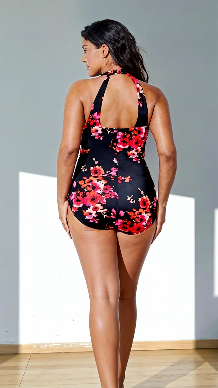 Modest One Piece Swimsuit Women Tummy Control 2026 Long Torso Slimming Bathing Suit Cute Floral Swim Suits