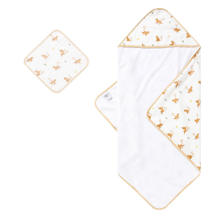 Monkey Hooded Towel Set