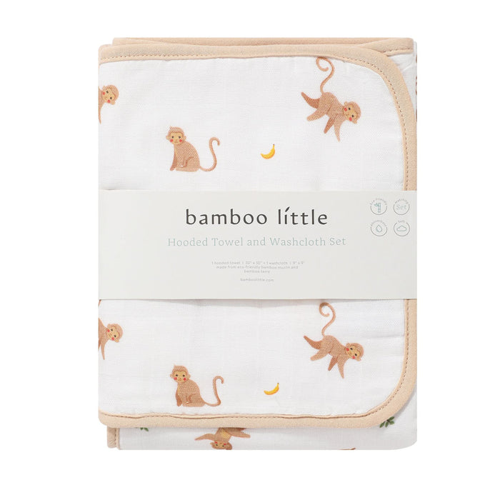 Monkey Hooded Towel Set