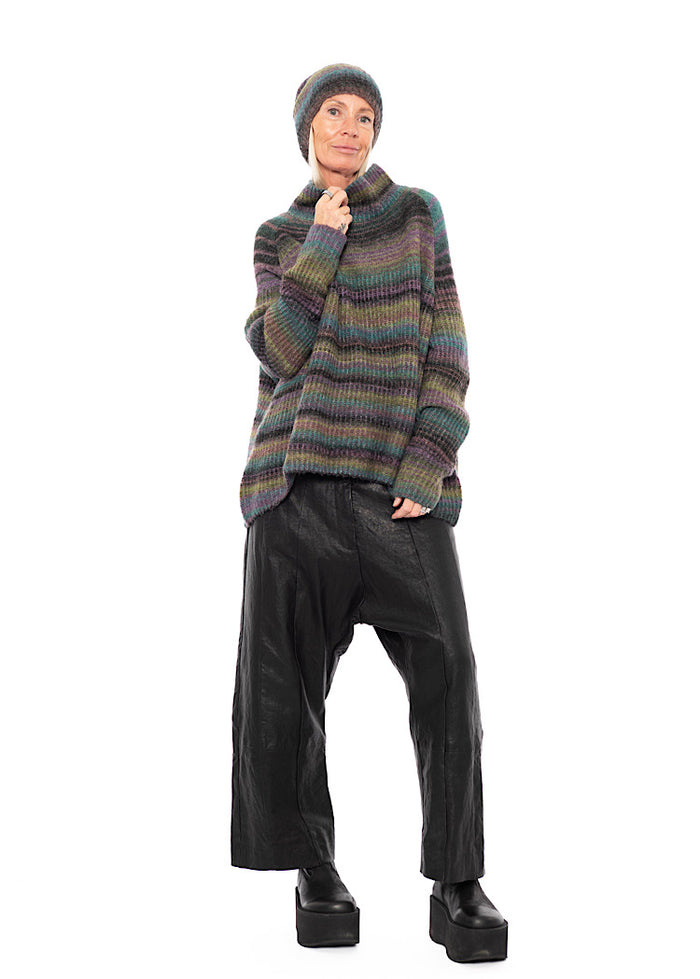 MULTICOLOUR STRIPE KNITTED BEANIE