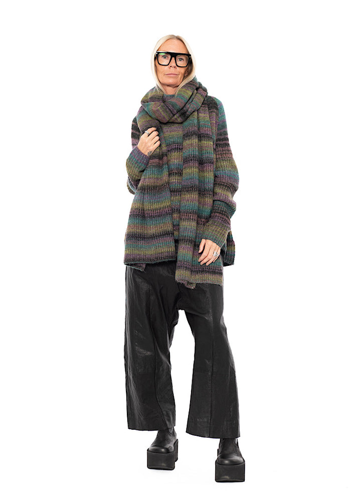 MULTICOLOUR STRIPE KNITTED SCARF