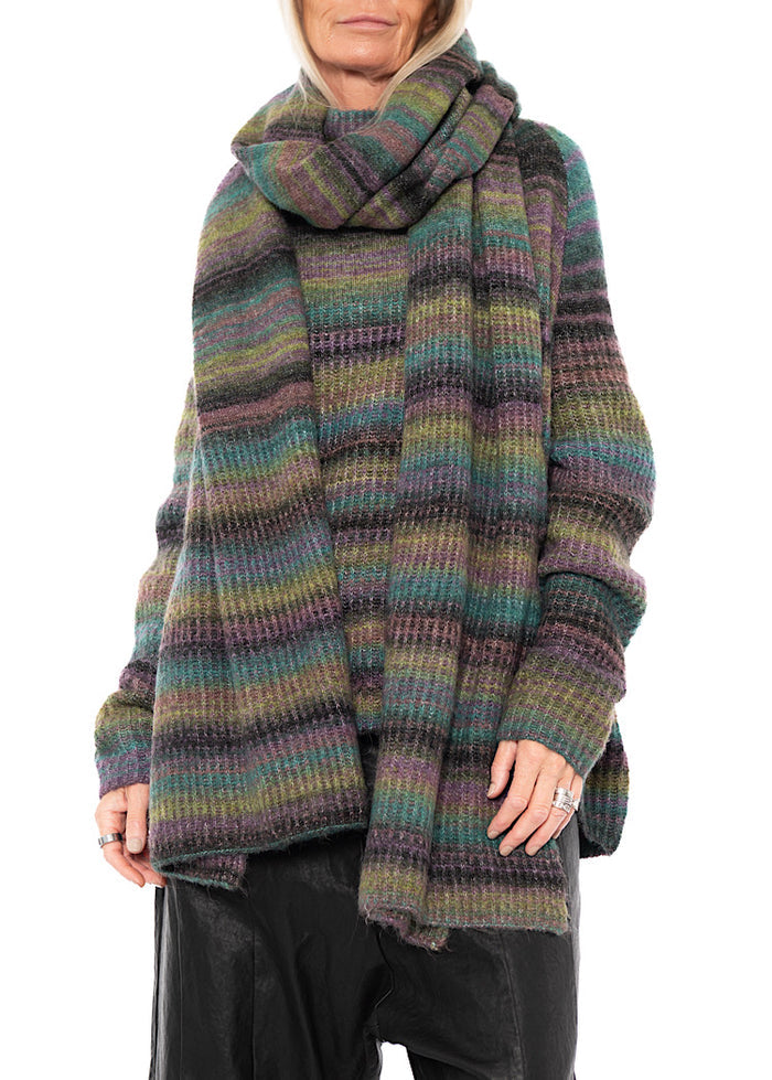 MULTICOLOUR STRIPE KNITTED SCARF
