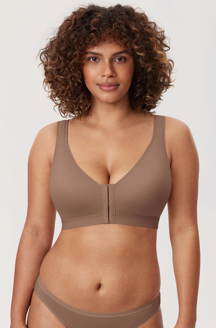 Women's Lightly Padded Posture Bra Brown Purple
