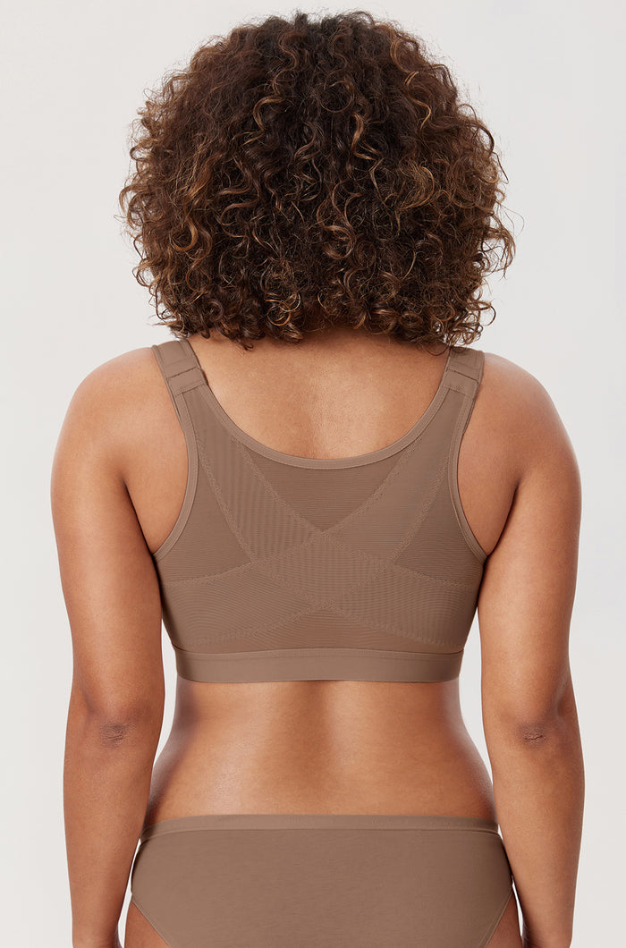 Women's Lightly Padded Posture Bra Brown Purple
