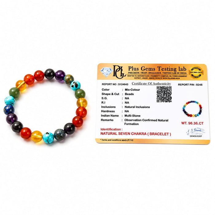 Natural Seven Chakra Bracelet for Men &amp; Women