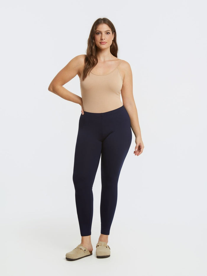 Navy Blue Basic viscose leggings -  Mat