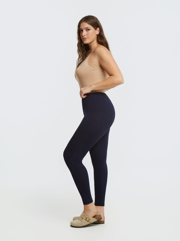 Navy Blue Basic viscose leggings -  Mat