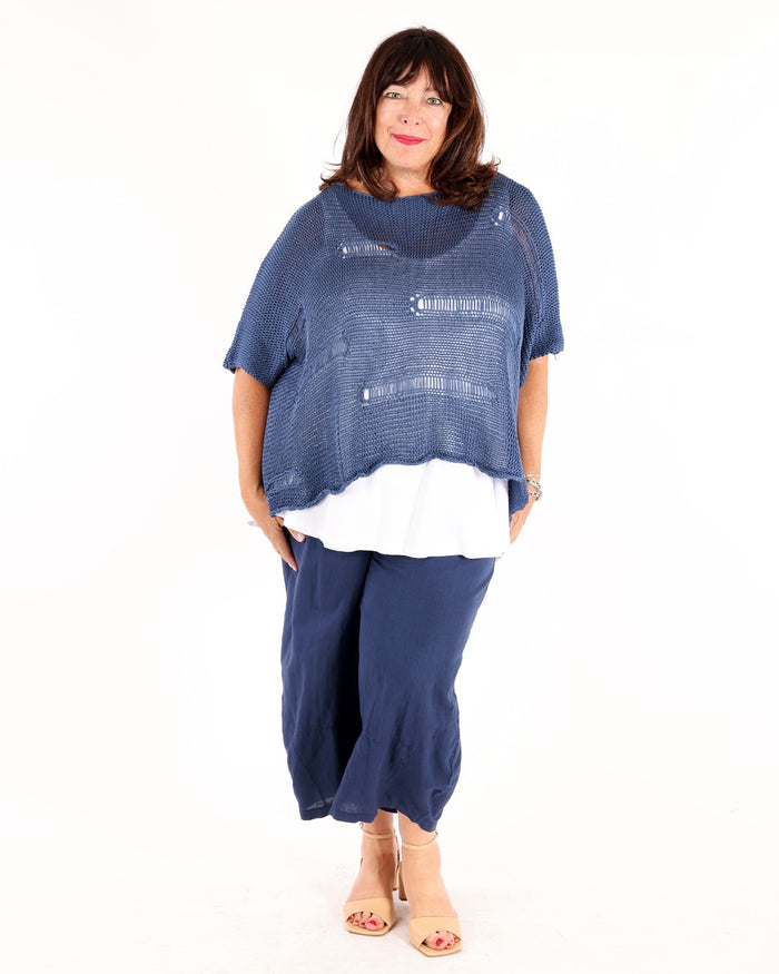 Navy Blue Pants Noggia - G!Ozé