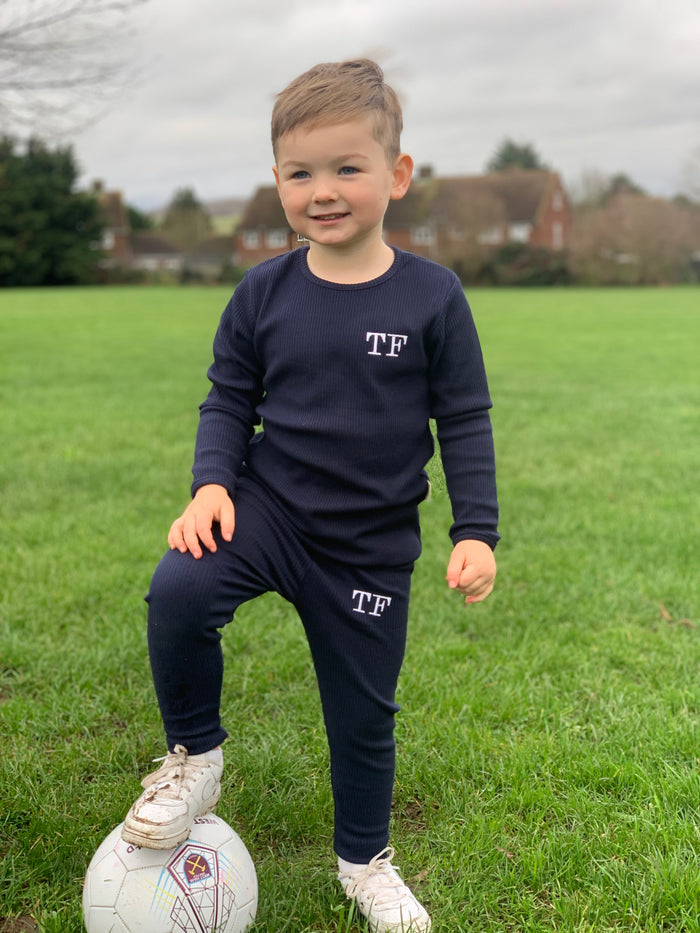 Navy Blue Ribbed Loungewear