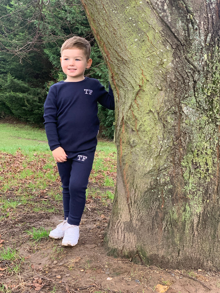 Navy Blue Ribbed Loungewear