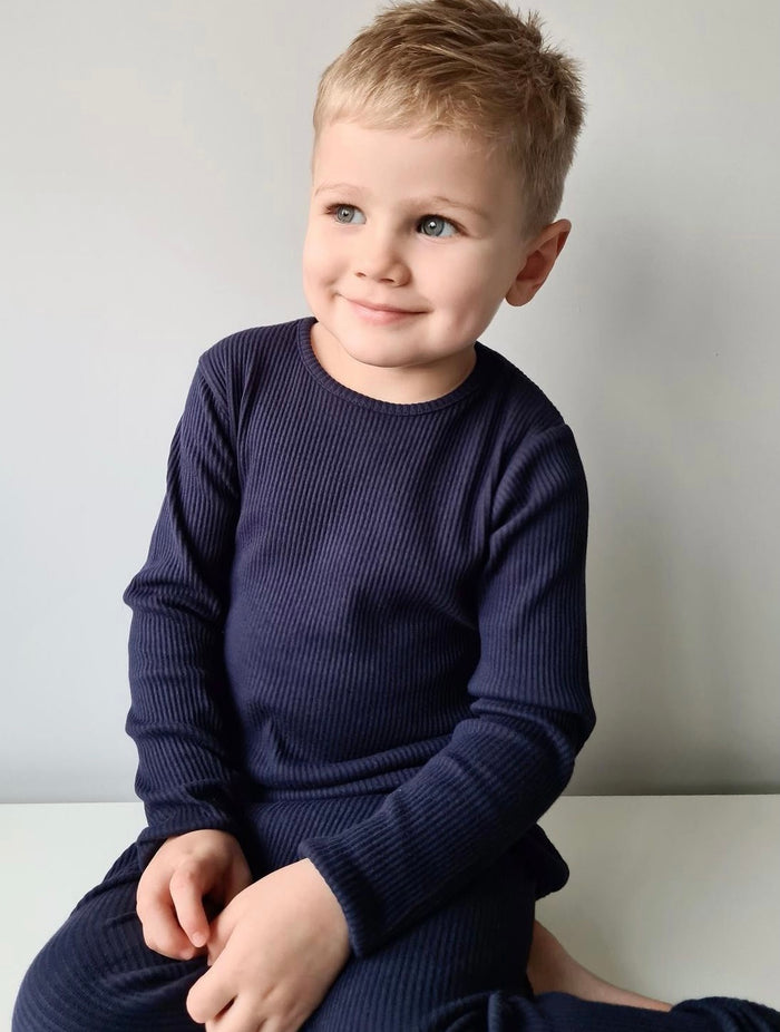 Navy Blue Ribbed Loungewear