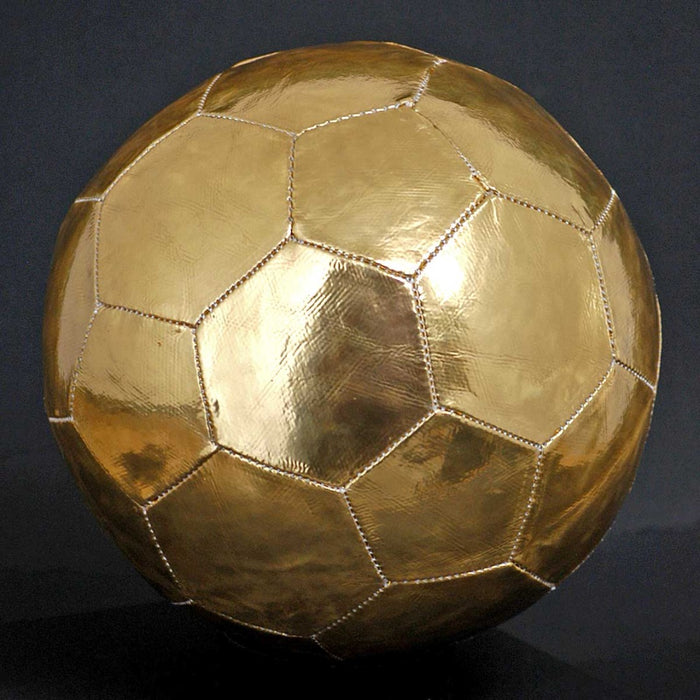New Gold PU Leather-Look 32 Panel Ball Size 5 Football
