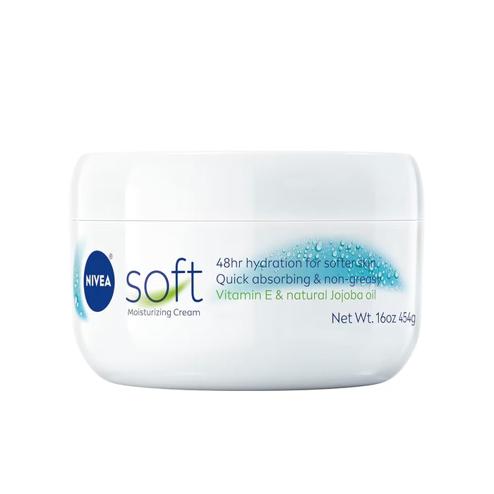NIVEA Soft Refreshingly Soft Moisturizing Cream with Jojoba Oil and Vitamin E - 16 oz - 6 Pack