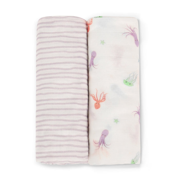 Octopus & Lavender Wave Swaddle Set