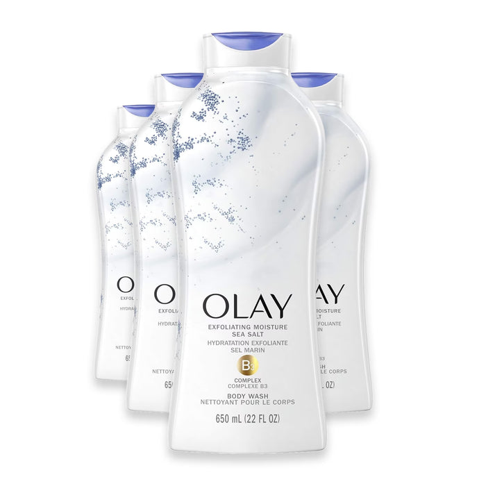 Olay Exfoliating Body Wash with Sea Salt - 22 oz - 4 Pack