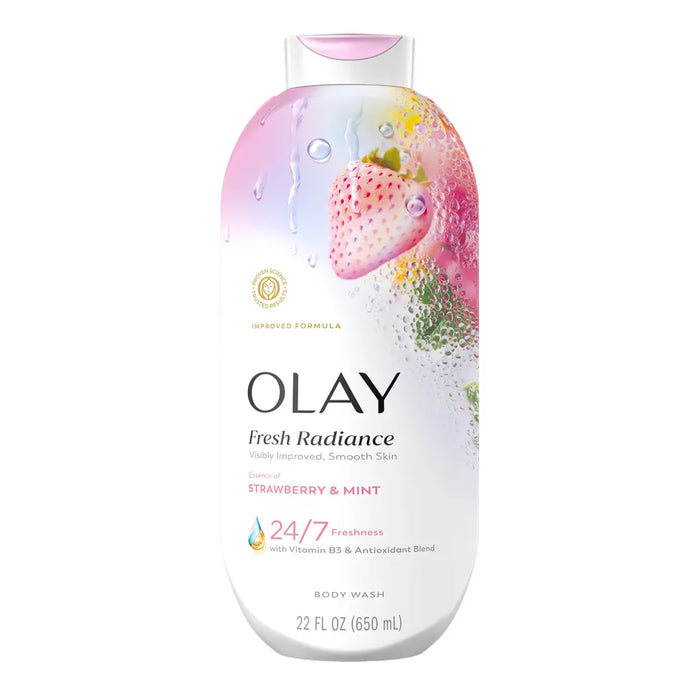 Olay Fresh Radiance Strawberry & Mint Body Wash - 22 oz - 4 Pack