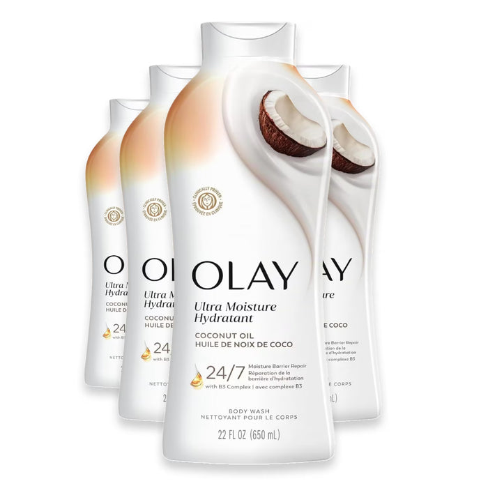 Olay Ultra Moisture Coconut Oil Body Wash - 22 oz - 4 Pack