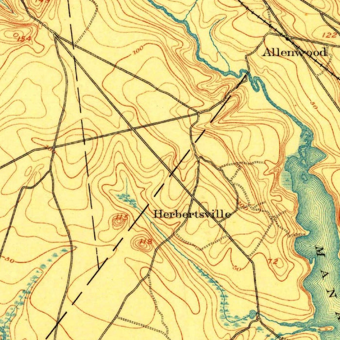 Old Map of Asbury Park, New Jersey by USGS, 1888 – Ocean Grove, Sea Girt & Bay Head
