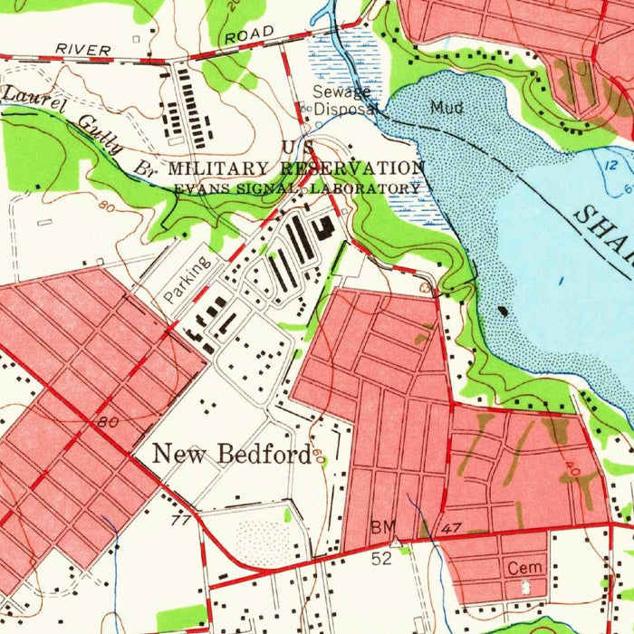 Old Map of Asbury Park, New Jersey by USGS, 1954 – Ocean Grove, Sea Girt & Spring Lake