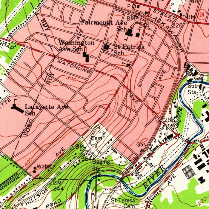 Old Map of Chatham, New Jersey by USGS, 1955 – New Providence, Plainfield & Morris County