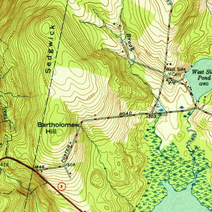 Old Map of Cornwall, Connecticut by USGS, 1950 – Lake Waramaug, Mohawk Mountain & Housatonic River