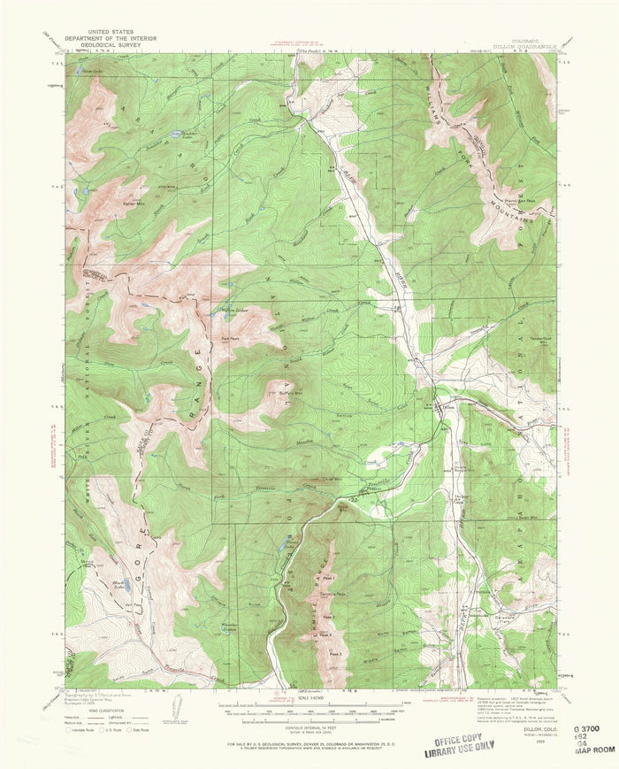 Old Map of Dillon Reservoir, Colorado by USGS, 1929 – Dillon, Blue River & Tenmile Creek