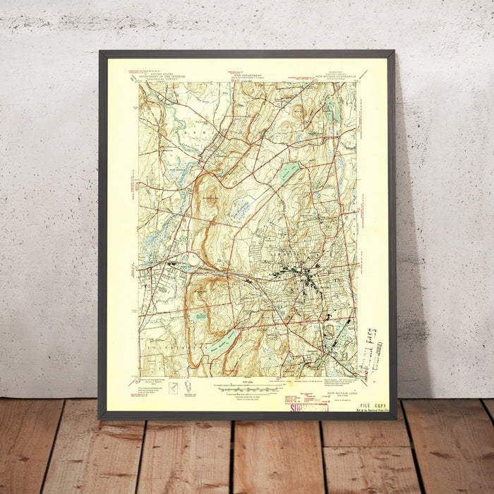 Old Map of Farmington, Connecticut by USGS, 1946 – New Britain & West Farmington