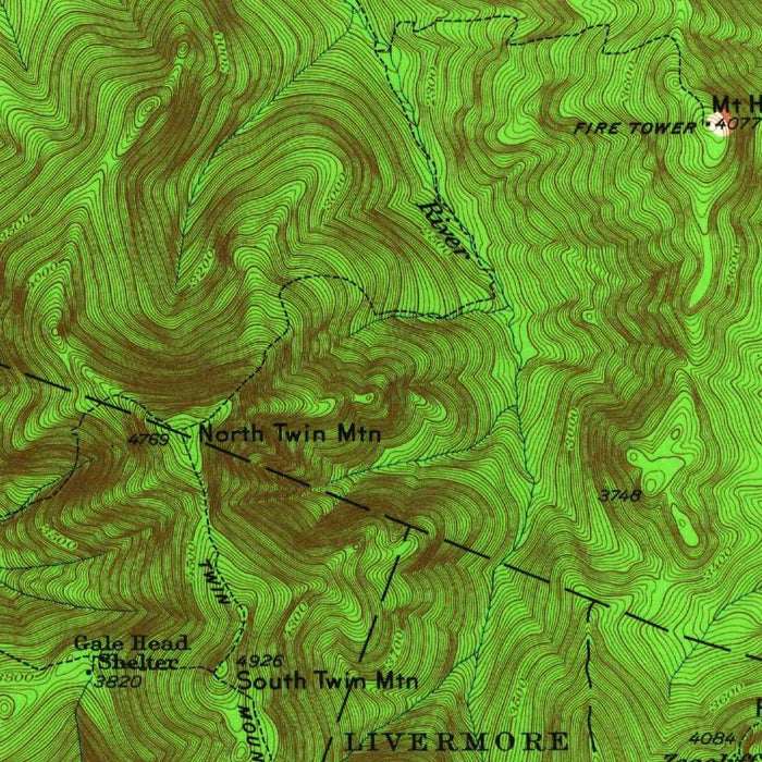 Old Map of Franconia, New Hampshire by USGS, 1929 – Lincoln, Franconia Notch & Mount Lafayette