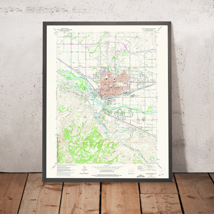 Old Map of Grand Junction, Colorado by USGS, 1962 – Colorado River, Gunnison River & Orchard Mesa