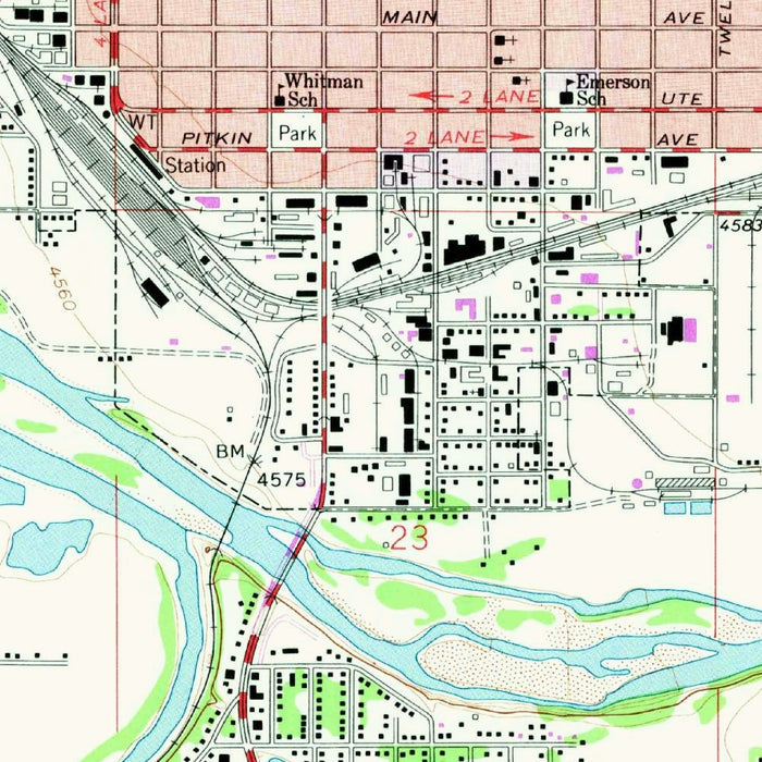 Old Map of Grand Junction, Colorado by USGS, 1962 – Colorado River, Gunnison River & Orchard Mesa
