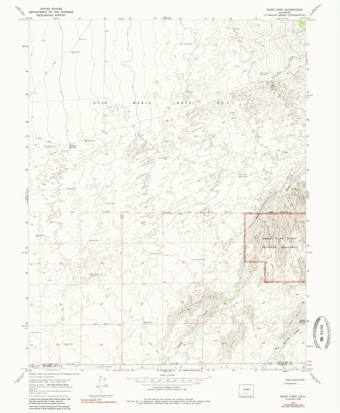 Old Map of Great Sand Dunes National Park, Colorado by USGS, 1967 – Sangre de Cristo Mountains & Medano Creek