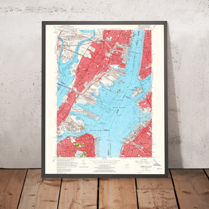 Old Map of Greenwich Village, New York by USGS, 1955 – Jersey City, Hoboken & Hudson River