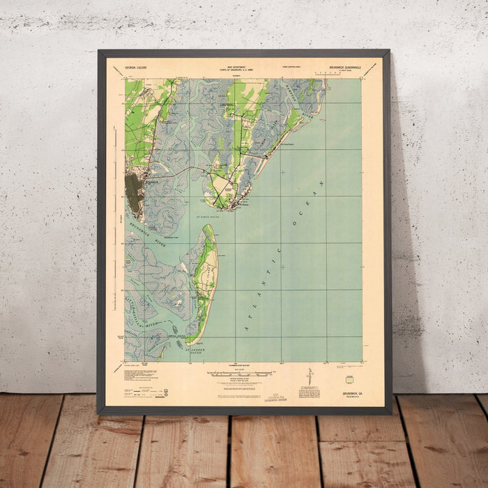 Old Map of Jekyll Island, Georgia by USGS, 1945 – Brunswick, St. Simons Island & Sea Island