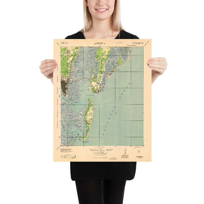 Old Map of Jekyll Island, Georgia by USGS, 1945 – Brunswick, St. Simons Island & Sea Island