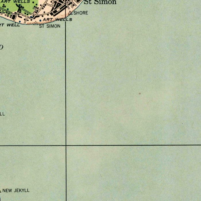 Old Map of Jekyll Island, Georgia by USGS, 1945 – Brunswick, St. Simons Island & Sea Island