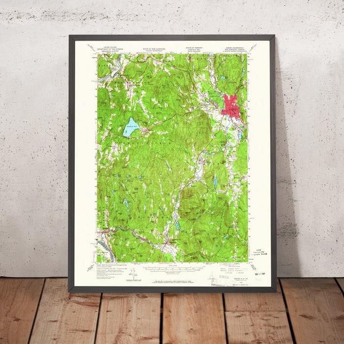 Old Map of Keene, New Hampshire by USGS, 1966 – Swanzey, Spofford Lake & Mount Monadnock