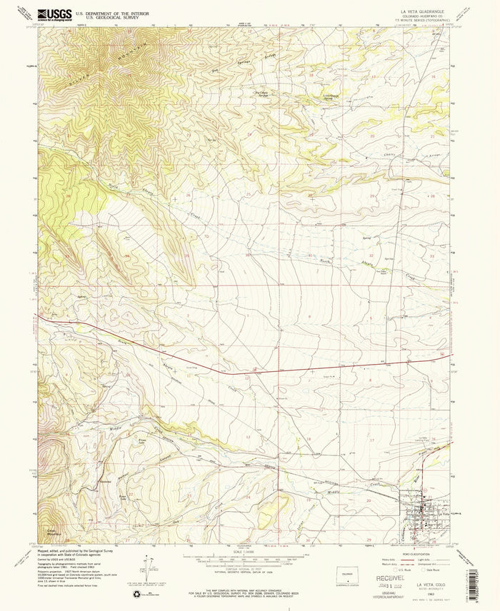 Old Map of La Veta, Colorado by USGS, 1963 – Spanish Peaks & Cuchara Pass