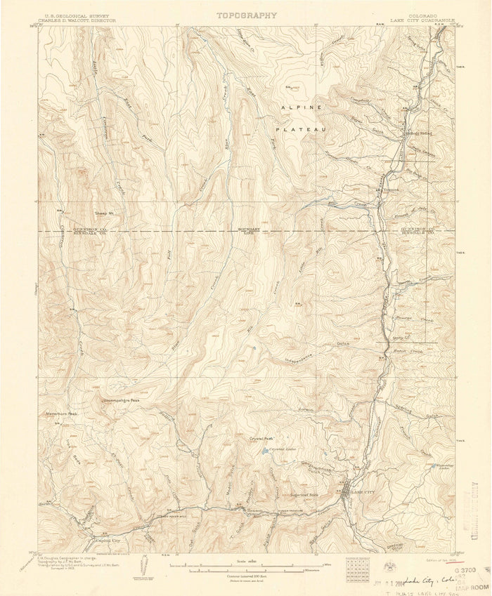 Old Map of Lake City, Colorado by USGS, 1905 – San Juan Mountains & Uncompahgre Peak