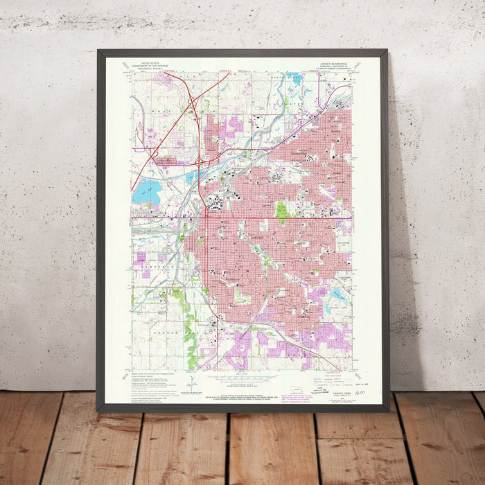 Old Map of Lincoln, Nebraska by USGS, 1964 – University of Nebraska & Salt Creek