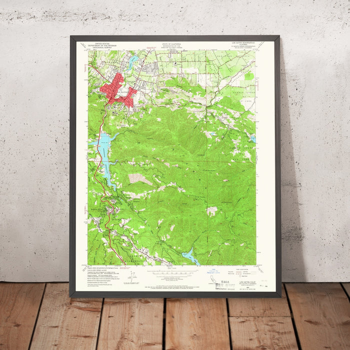 Old Map of Los Gatos, California by USGS, 1953 – Monte Sereno, Lexington Reservoir & Mount Umunhum
