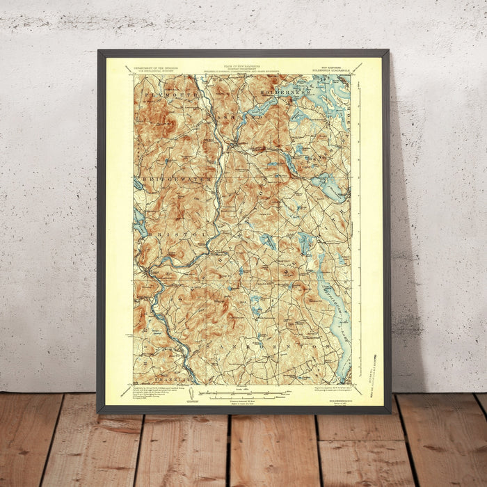 Old Map of Meredith, New Hampshire by USGS, 1927 – Plymouth, Squam Lake & Newfound Lake