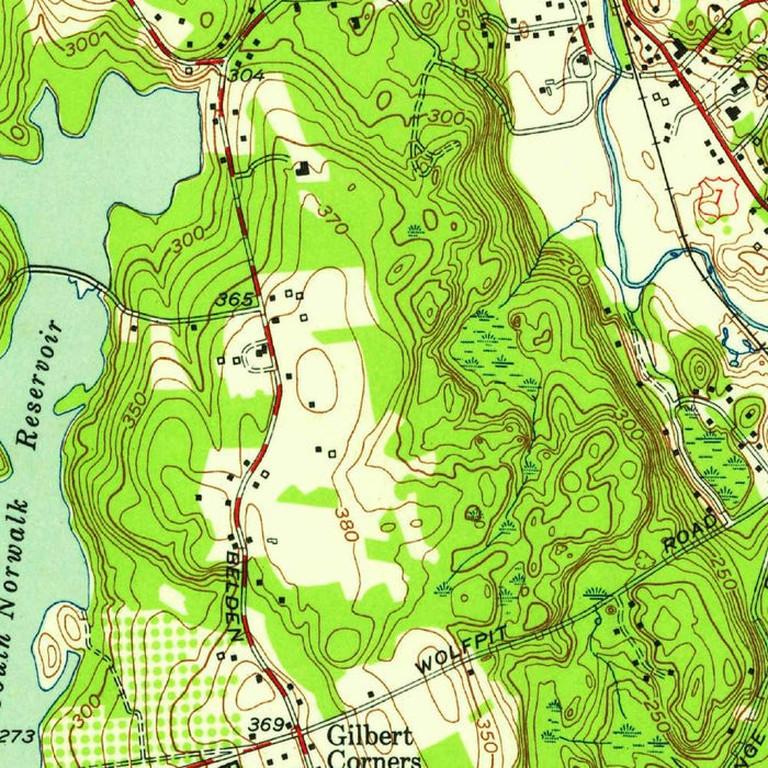 Old Map of New Canaan, Connecticut by USGS, 1951 – Norwalk, Stamford & Merritt Parkway